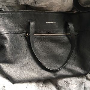 Large Black Leather Vince Camuto Hobo